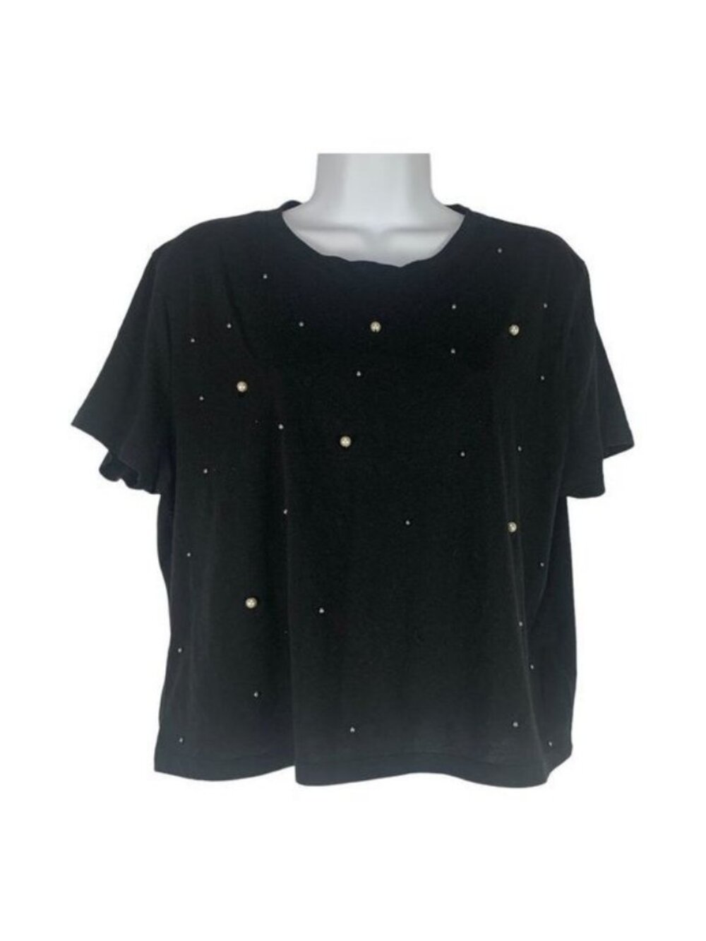 Aeropostale Black Short-Sleeve Embellished T-Shirt  Womens Size L